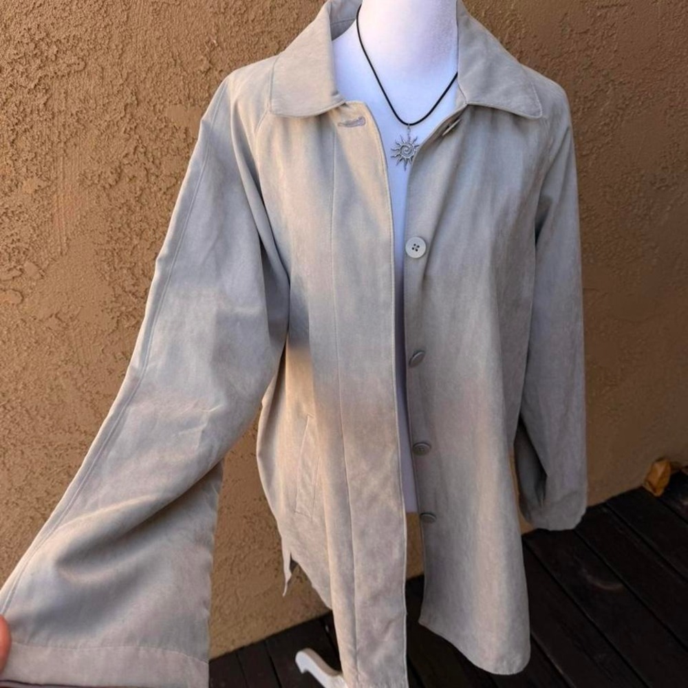 vintage grey 90s button up jacket